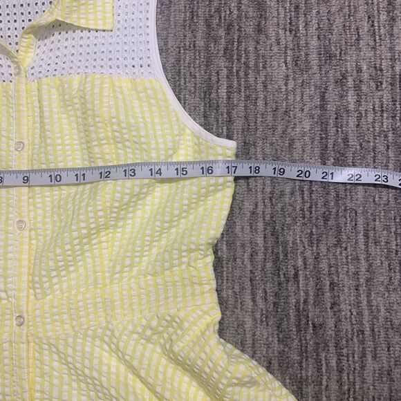Charming Charlie Gingham &‎ Eyelet Summer Shirt Dress Small Girlhoodcore Pockets - Picture 5 of 7